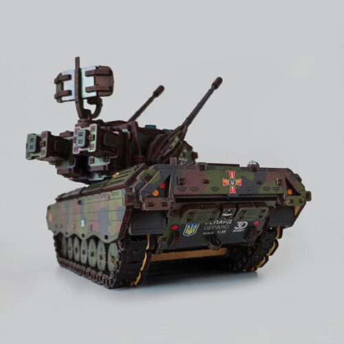 Tank Gepard 3D Wooden Puzzle With Ukrainian Army Eblems 1/35. War in Ukraine