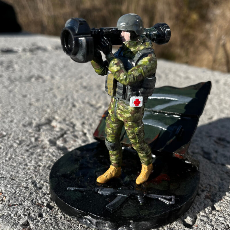 Ukraine War Soldier Figure with Javelin and Stand. War in Ukraine - Image 3