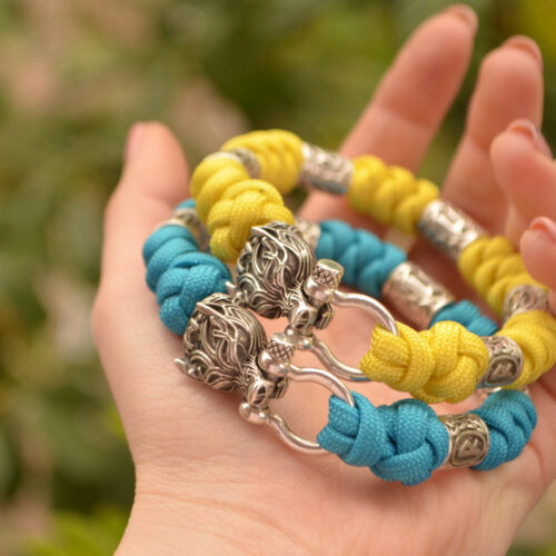 Bracelet Survival Paracord Jewelry Brutal "Wolf". UNITED24 Brave Ukraine