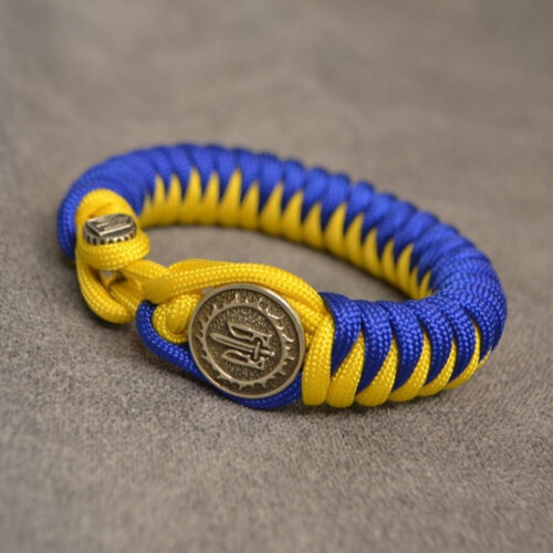 Bracelet Survival Paracord Jewelry "UKRAINE ABOVE ALL.TRIDENT". UNITED24 Ukraine