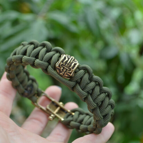 Bracelet Survival Paracord Jewelry snake green "Trident". UNITED24 Brave Ukraine