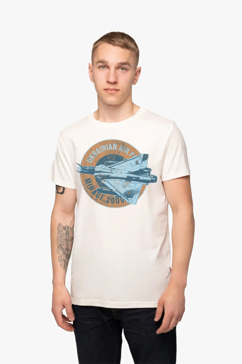 Man's T-shirt  MIRAGE 2000. ROUNDEL. War in Ukraine Patriotic