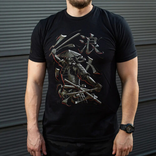 Man's T-shirt Ronin Biker Brutal. War in Ukraine Patriotic