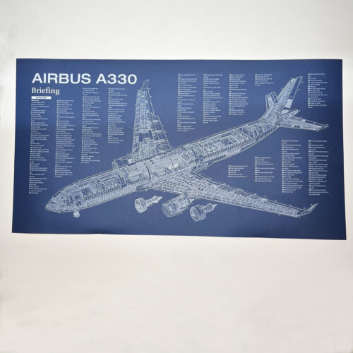 Poster Airbus A330 Blueprint. Thick blue paper