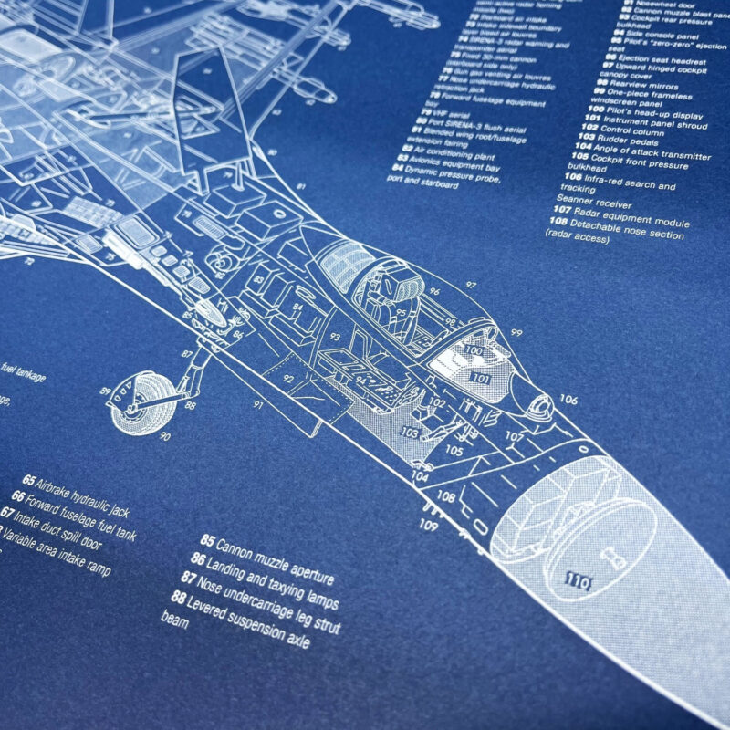 Poster Su-27 Flanker Blueprint. Thick blue paper - Image 2