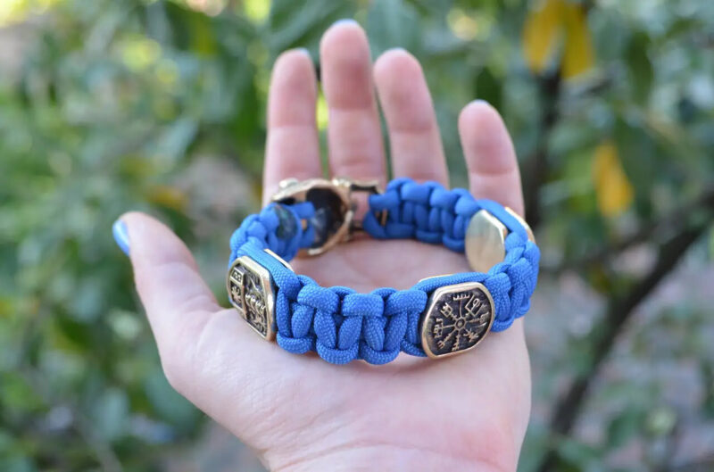 Bracelet Survival Paracord Jewelry Brutal "Lion and runes".  Сustom-sized - Image 3