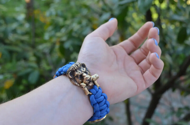 Bracelet Survival Paracord Jewelry Brutal "Lion and runes".  Сustom-sized - Image 4