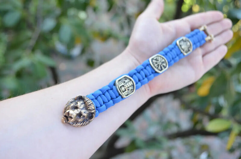 Bracelet Survival Paracord Jewelry Brutal "Lion and runes".  Сustom-sized - Image 5