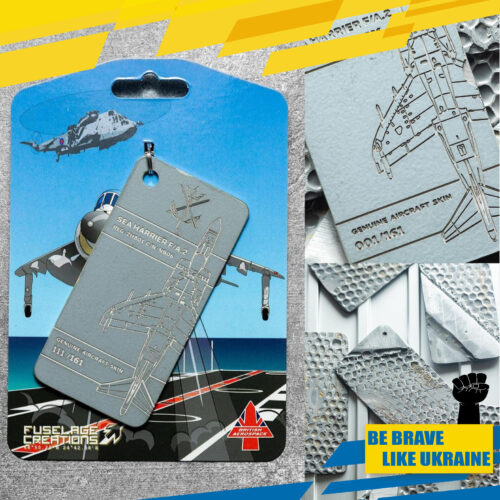 Fuselage Aircraft Original Skin Tag SEA Harrier F/A 2 Reg: ZH801 Fighter-bomber
