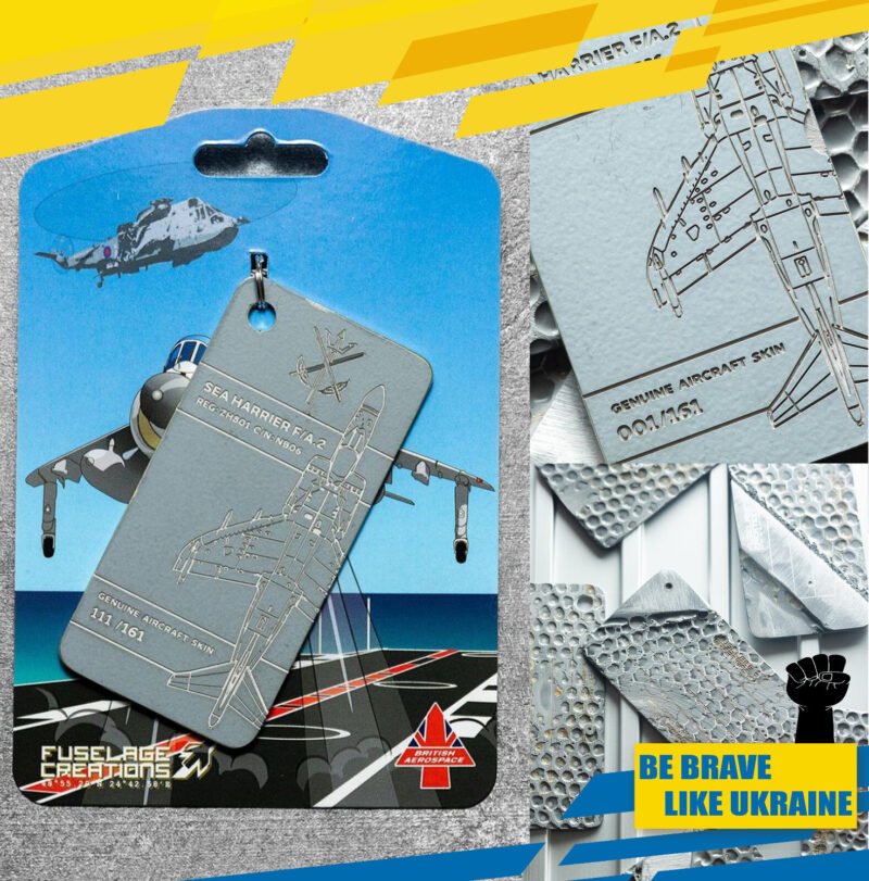 Fuselage Aircraft Original Skin Tag SEA Harrier F/A 2 Reg: ZH801 Fighter-bomber