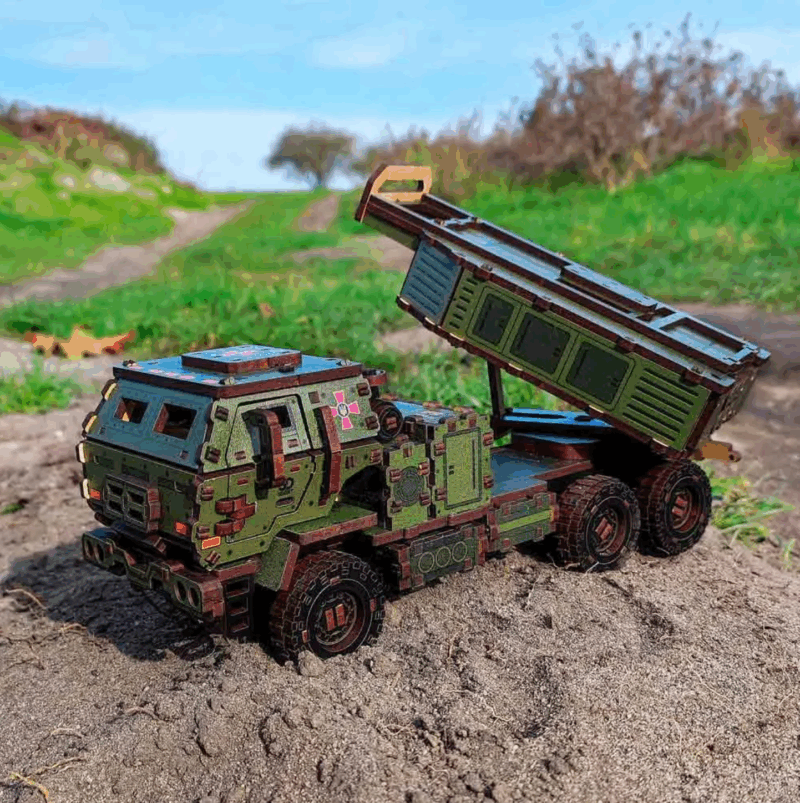 M142 HIMARS 3D Wooden Puzzle With Ukrainian Army Eblems 1/35. War in Ukraine - Image 12