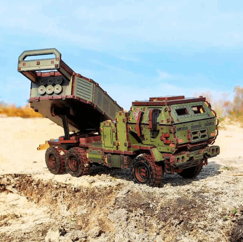 M142 HIMARS 3D Wooden Puzzle With Ukrainian Army Eblems 1/35. War in Ukraine - Image 3