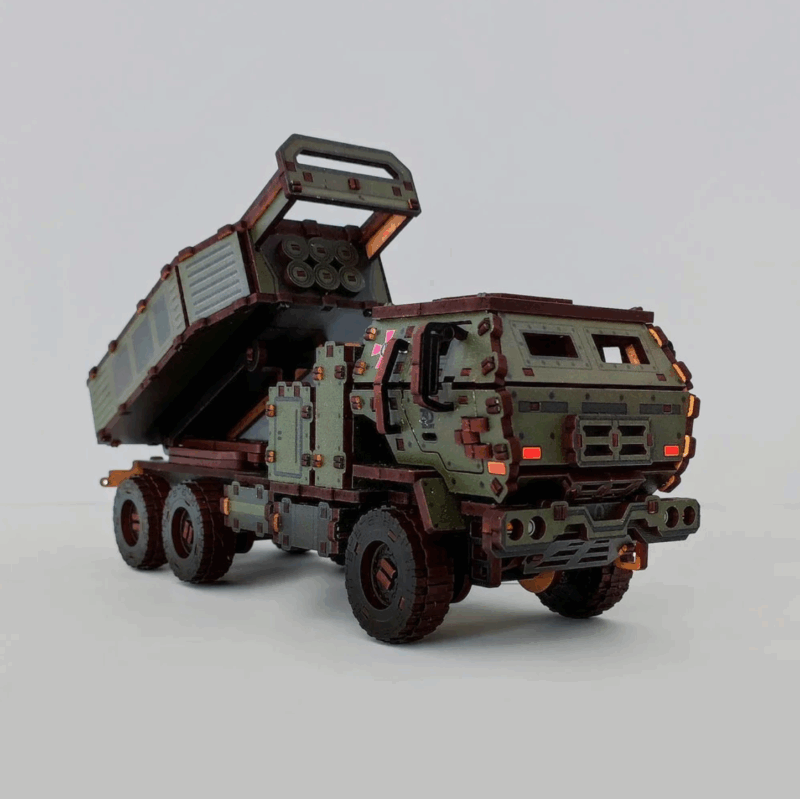 M142 HIMARS 3D Wooden Puzzle With Ukrainian Army Eblems 1/35. War in Ukraine - Image 4