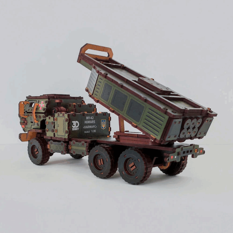 M142 HIMARS 3D Wooden Puzzle With Ukrainian Army Eblems 1/35. War in Ukraine - Image 6