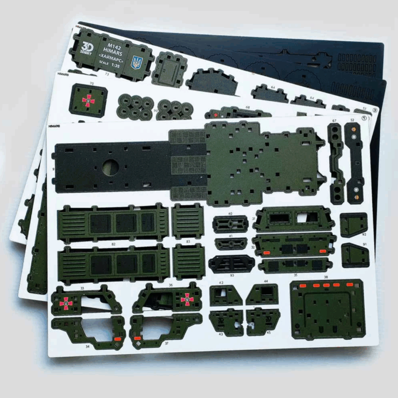 M142 HIMARS 3D Wooden Puzzle With Ukrainian Army Eblems 1/35. War in Ukraine - Image 9