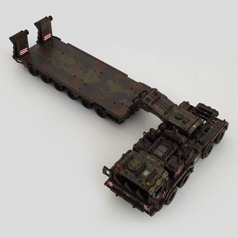 Mechanical Wooden 3D Puzzle Model Kit "Tank tractor with trawl" War in Ukraine - Image 6