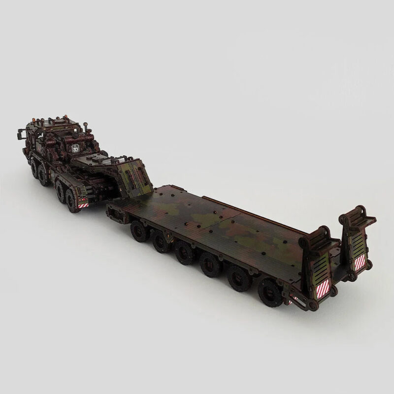 Mechanical Wooden 3D Puzzle Model Kit "Tank tractor with trawl" War in Ukraine - Image 7