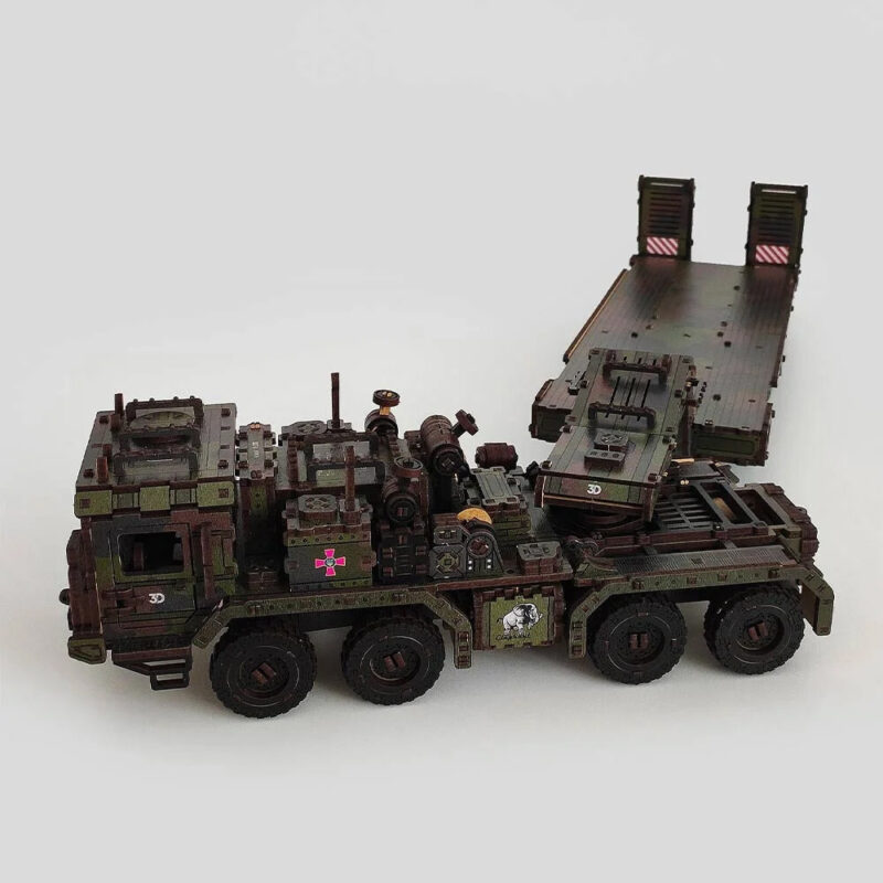 Mechanical Wooden 3D Puzzle Model Kit "Tank tractor with trawl" War in Ukraine