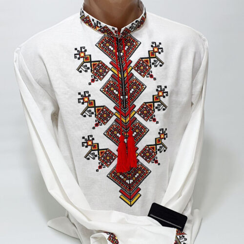 Men Linen Individual Tailoring Shirt Vyshyvanka Embroidery Traditional Ukrainian