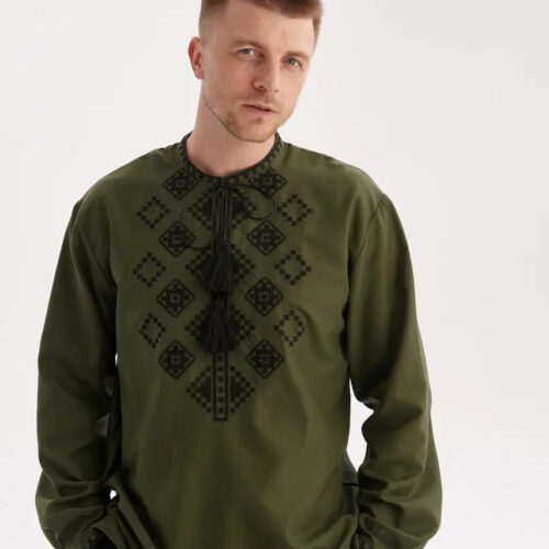 Men’s Cotton Shirt Traditional Ukrainian Vyshyvanka Embroidery Myroslav