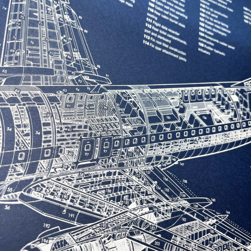 Poster Boeing 737-400 Blueprint. Thick blue paper - Image 3