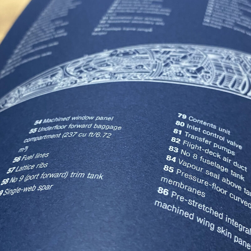 Poster Concorde plane Blueprint. Thick blue paper - Image 2