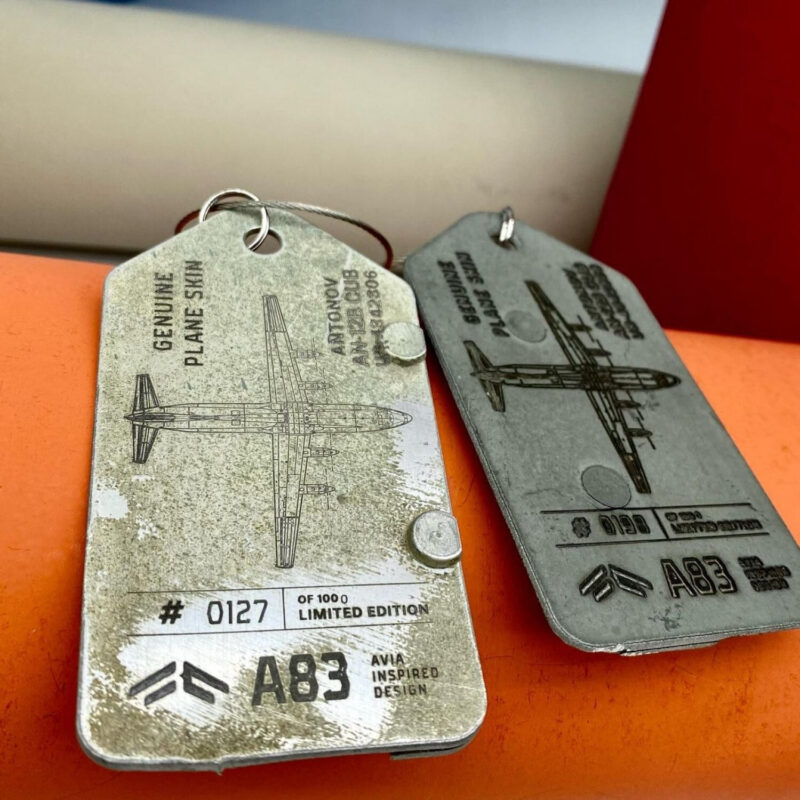 Fuselage Aircraft Original Skin Tag Keychain ANTONOV AN-12B Ukraine Airforce - Image 2
