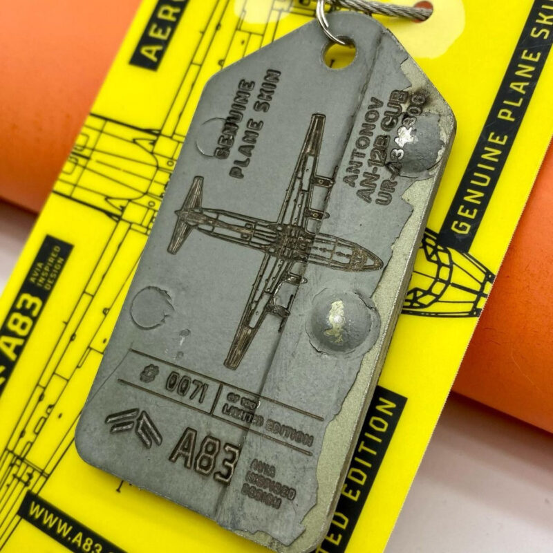 Fuselage Aircraft Original Skin Tag Keychain ANTONOV AN-12B Ukraine Airforce - Image 5