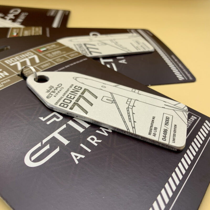 Fuselage Aircraft Original Skin Tag Keychain Tag Boeing 777 Etihad A6-LRB - Image 3