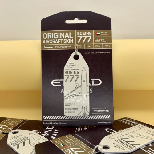 Fuselage Aircraft Original Skin Tag Keychain Tag Boeing 777 Etihad A6-LRB