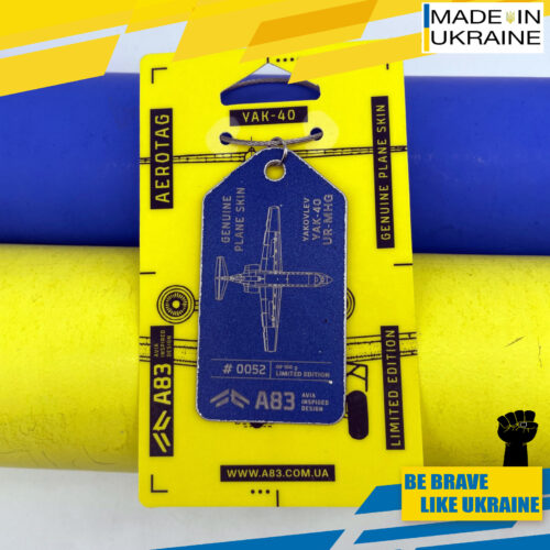 Fuselage Aircraft Original Skin Tag Keychain Yak-40 Ukrainian Airforce