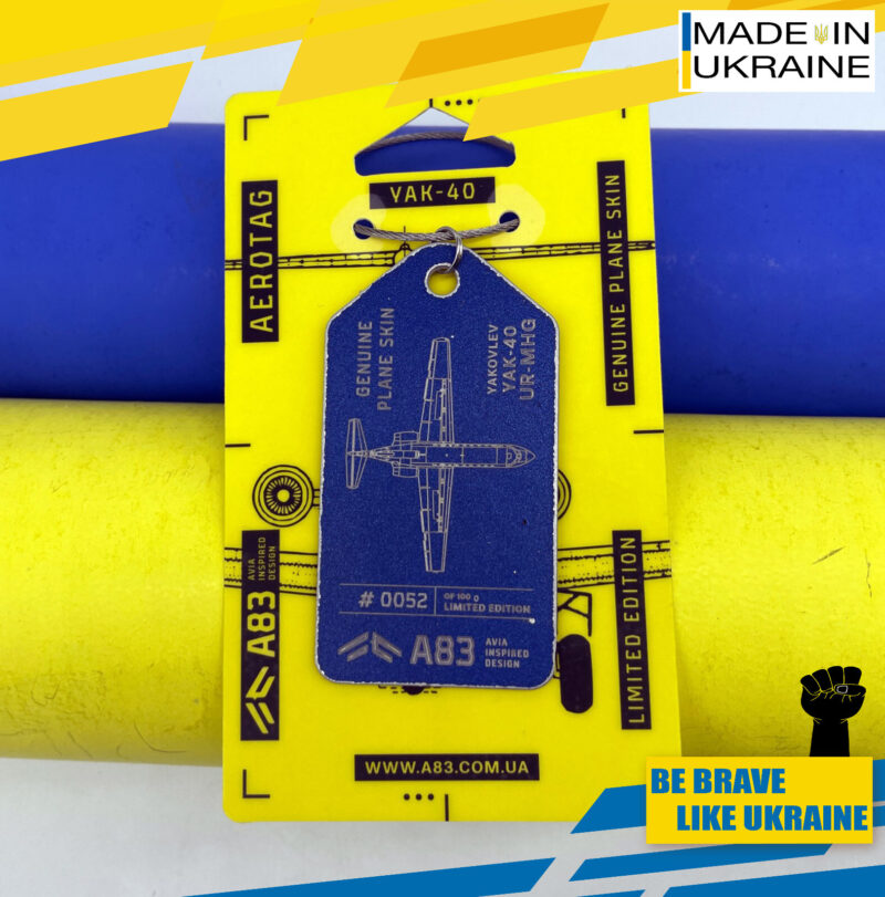 Fuselage Aircraft Original Skin Tag Keychain Yak-40 Ukrainian Airforce