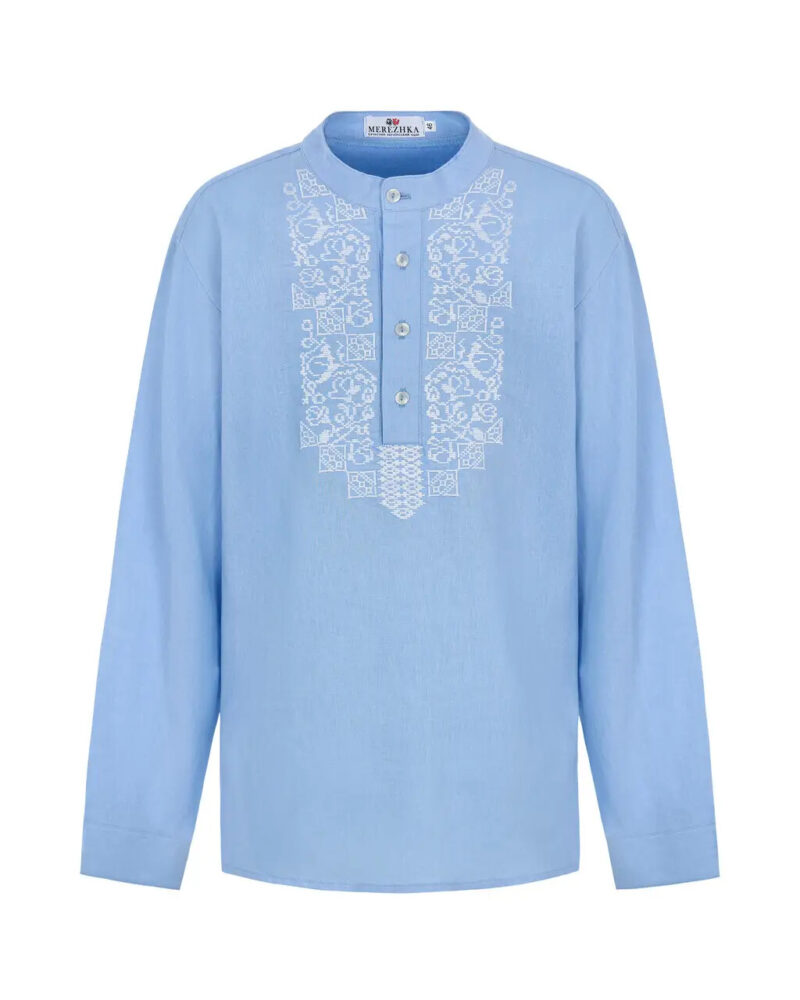 Men’s Cotton Shirt Traditional Ukrainian Vyshyvanka Embroidery Hordyi - Image 4