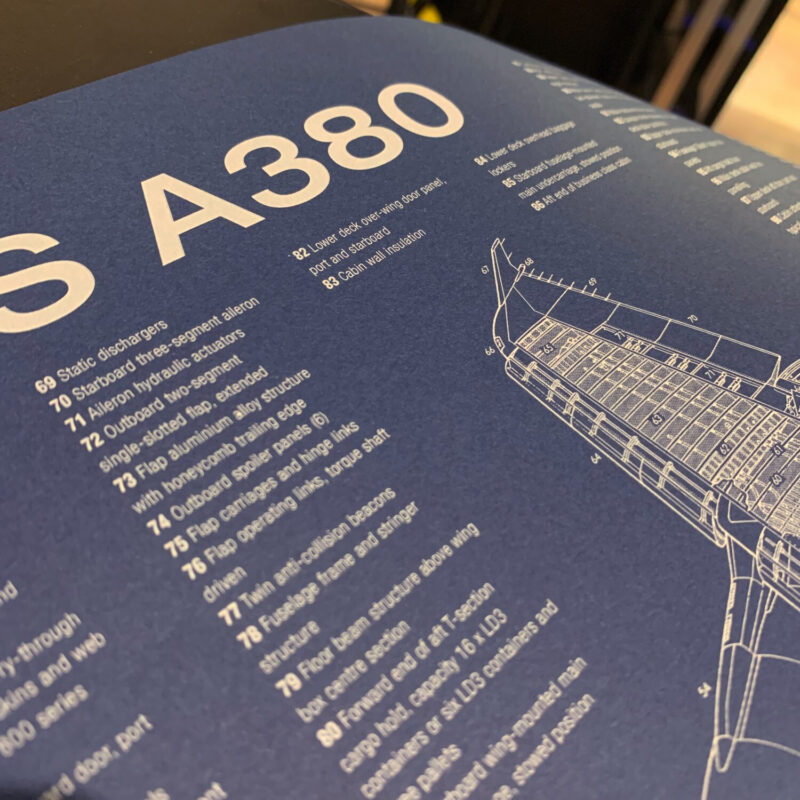 Poster Airbus A380 Blueprint. Thick blue paper - Image 2