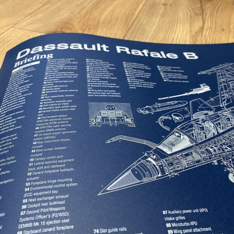 Poster Dassault Rafale B Blueprint. Thick blue paper - Image 2