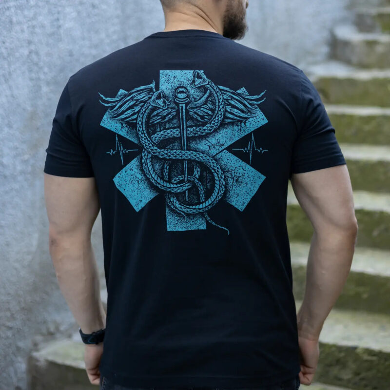 Man's T-shirt Paramedic Biker Brutal. War in Ukraine Patriotic - Image 4