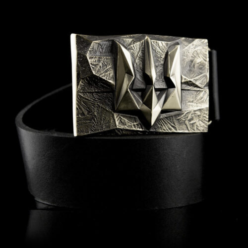 Belt Stainless Steel Genuine Leather Ukrainian trident Military Black/Brown