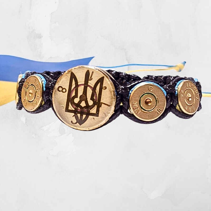 Bullet Casings Brutal Bracelet. Ammo jewelry Trident of Ukraine Gift For Men - Image 2