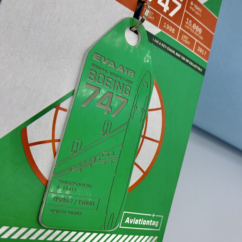 Fuselage Aircraft Original Skin Tag Keychain Tag Boeing 747 Eva Air