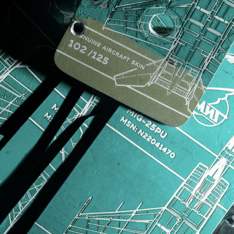 Fuselage Aircraft Original Skin Tag Keychain Tag MIG-25PU MSN:N22041470 - Image 3