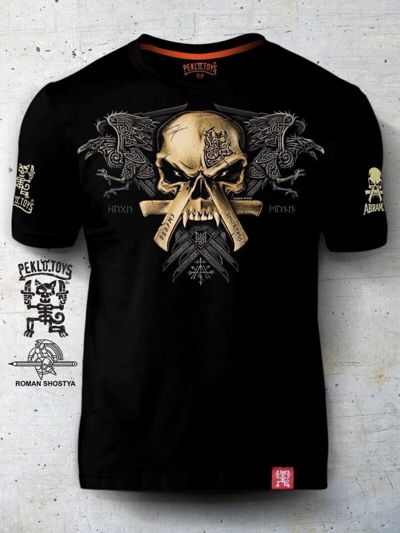 Man's T-shirt Abrams Cult skull Peklo HELL War in Ukraine  Patriotic