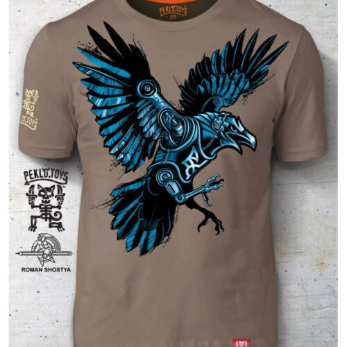 Man's T-shirt Winged fury Raven Peklo HELL War in Ukraine Patriotic