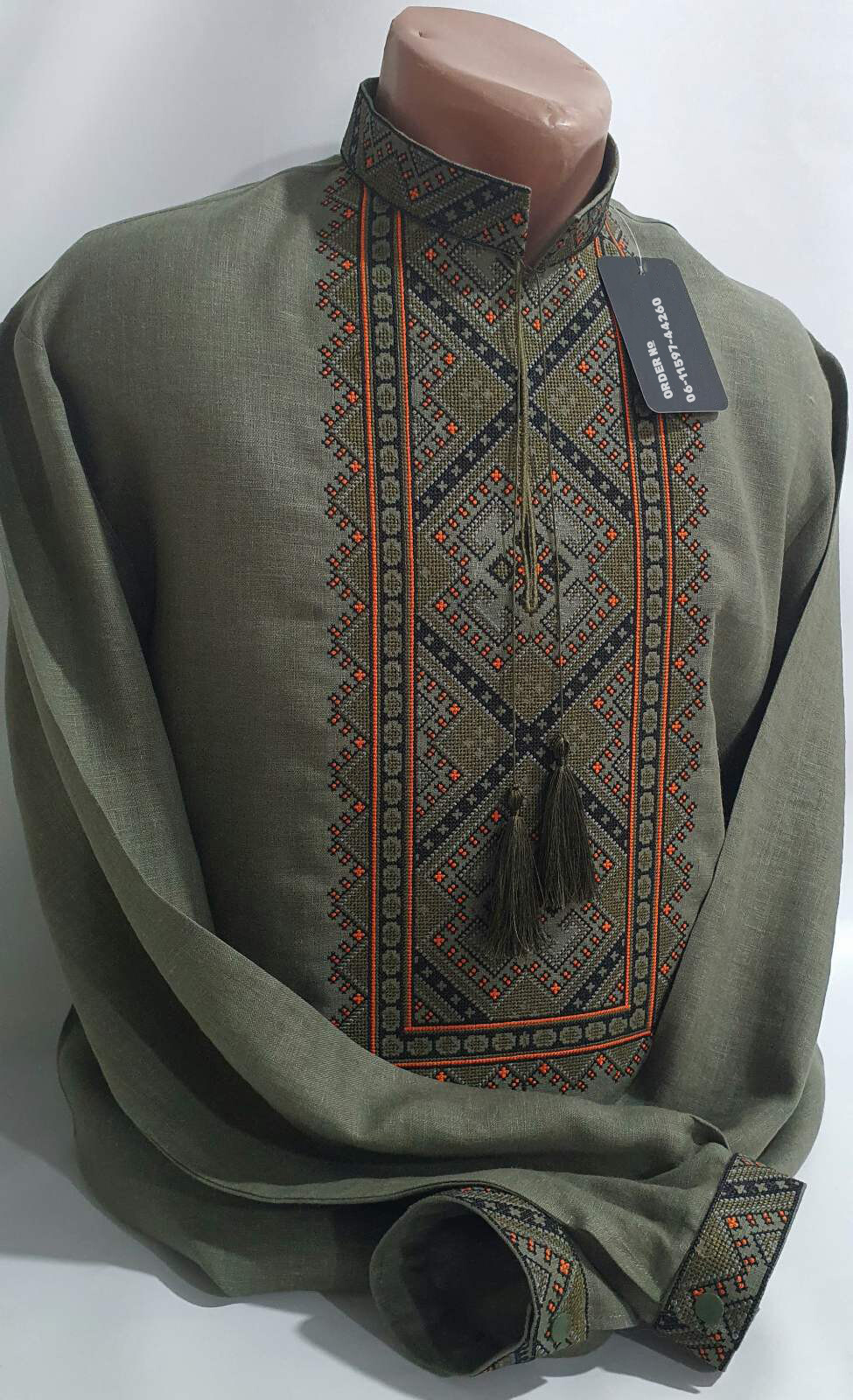 Men Linen Individual Tailoring Shirt Vyshyvanka Embroidery Traditional Ukrainian