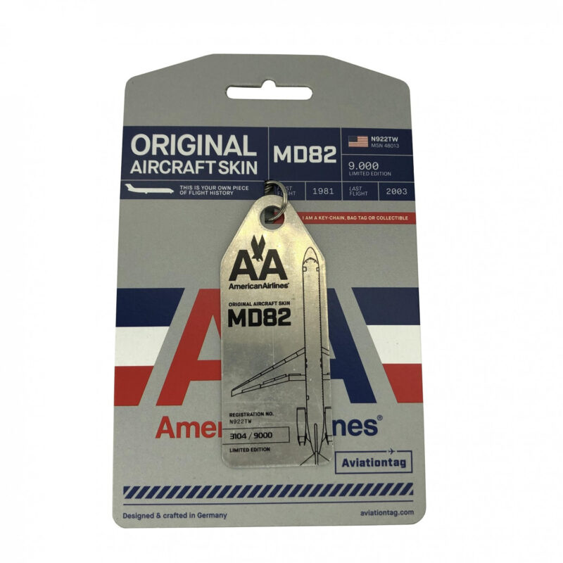 Fuselage Aircraft Original Skin Pendant Keychain Tag MD82 American Airlines - Image 2