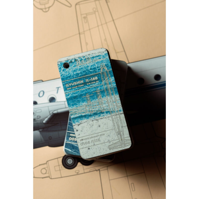 Fuselage Aircraft Original Skin Tag Keychain Tag IL-18 USSR-75661 S/N: 006-05 - Image 3