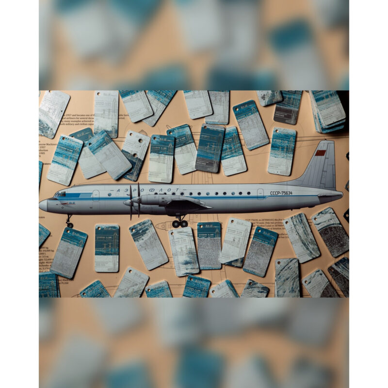 Fuselage Aircraft Original Skin Tag Keychain Tag IL-18 USSR-75661 S/N: 006-05 - Image 4