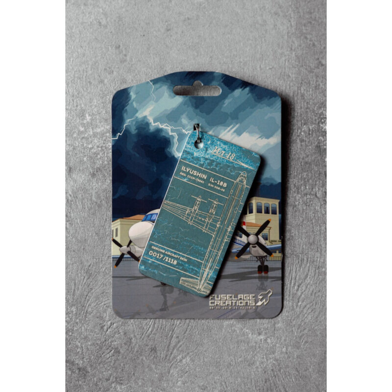 Fuselage Aircraft Original Skin Tag Keychain Tag IL-18 USSR-75661 S/N: 006-05