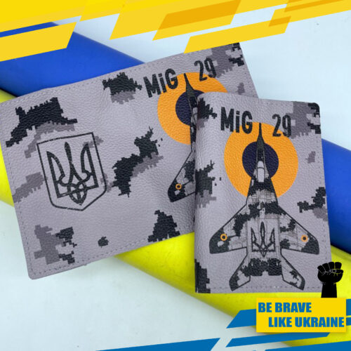 MIG29 Air Force Fighter Leather Passport Pocket Travel Wallet Case Cover Ukraine