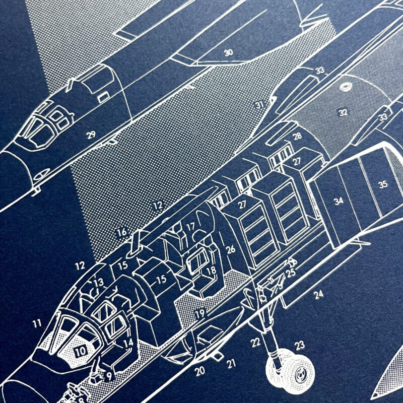 Poster Tu-22/Tu-22M Blueprint. Thick blue paper - Image 2
