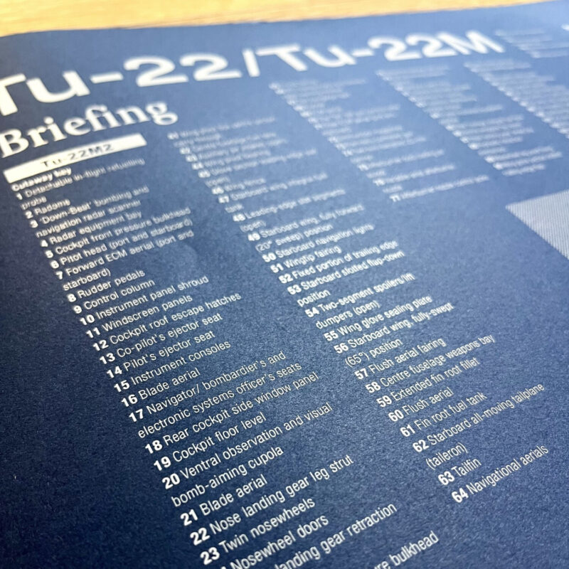 Poster Tu-22/Tu-22M Blueprint. Thick blue paper - Image 3